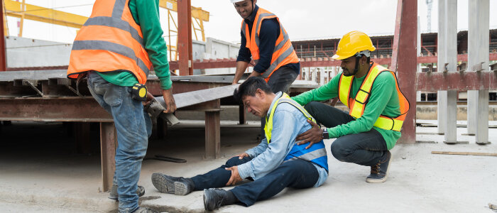 A man gets hurt at work