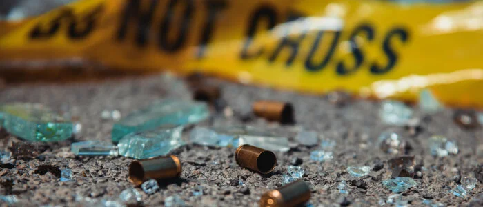 Caution tape and bullets