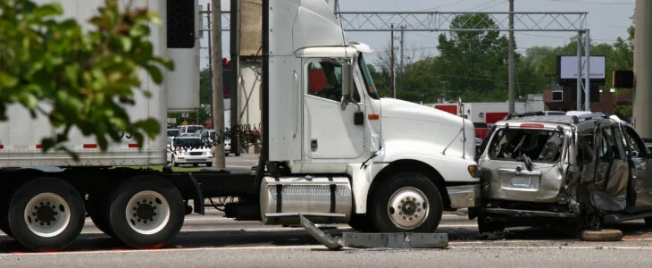 This big rig T-boned the other vehicle.